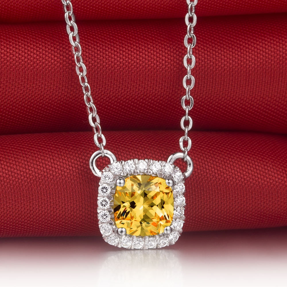 Beautiful Princess Cut Diamond Necklace